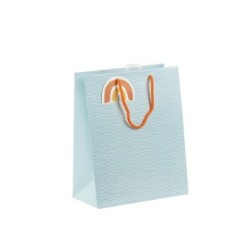 Sac cadeau large 26,5x14x33cm - Bleu clair - Papier couché - 210 g/m²