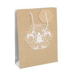 Sac cadeau large 26,5x14x33cm - Blanc 7 - Papier kraft - 210 g/m²