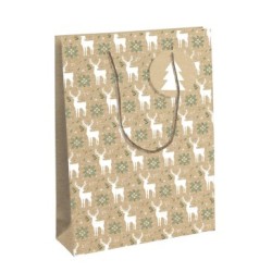 Sac cadeau large 26,5x14x33cm - Blanc 10 - Papier kraft - 210 g/m²