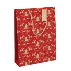 Sac cadeau large 26,5x14x33cm - Rouge 7 - Papier kraft - 210 g/m²