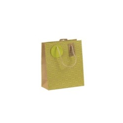 Sac cadeau moyen 21,5x10,2x25,3cm - Jaune 2 - Papier kraft - 210 g/m²