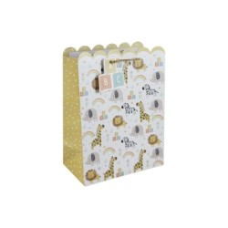 Sac cadeau moyen 21,5x10,2x25,3cm - Multicolore 3 - Papier kraft - 210 g/m²