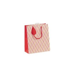 Sac cadeau moyen 21,5x10,2x25,3cm - Rouge 1 - Papier couché - 210 g/m²