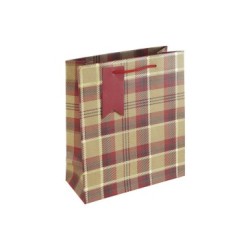 Sac cadeau moyen 21,5x10,2x25,3cm - Rouge 2 - Papier kraft - 210 g/m²