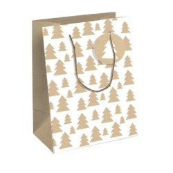 Sac cadeau moyen 21,5x10,2x25,3cm - Blanc 7 - Papier kraft - 210 g/m²