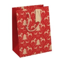 Sac cadeau moyen 21,5x10,2x25,3cm - Rouge 4 - Papier kraft - 210 g/m²