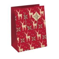 Sac cadeau moyen 21,5x10,2x25,3cm - Rouge 5 - Papier kraft - 210 g/m²