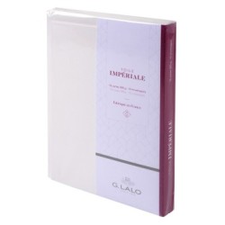 Set de correspondance authentique C6. Format: 10,7 x 15,2 cm + 11,4 x 16,2 cm - Blanc - Blanc - Toile impériale - 300 g/m²