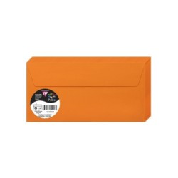 20 enveloppes Pollen DL (11x22cm) - Orange - Orange - Papier lisse