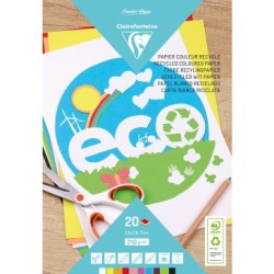 Bloc de papier couleur recyclé - 21 x 29,7 cm - 210 g/m²