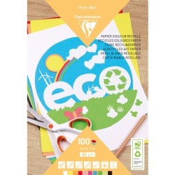 Bloc de papier couleur recyclé - 21 x 29,7 cm - 80 g/m²