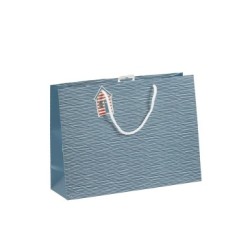 Sac shopping 37,3x11,8x27,5cm - Bleu - Papier couché - 210 g/m²