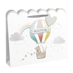 Sac shopping 37,3x11,8x27,5cm - Blanc 5 - Papier kraft - 250 g/m²