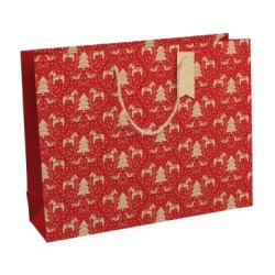 Sac shopping 37,3x11,8x27,5cm - Rouge 2 - Papier kraft - 210 g/m²