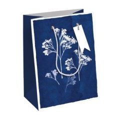 Sac cadeau moyen kraft 21,5x10,2x25,3cm - Bleu 2