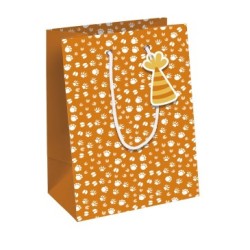 Sac cadeau moyen kraft 21,5x10,2x25,3cm - Orange 1