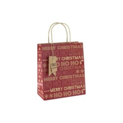 Sac cadeau moyen kraft 21,5x10,2x25,3cm - Rouge 2