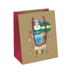 Sac cadeau pocket 17x6x22cm - Multicolore - Papier kraft