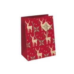 Sac cadeau pocket 17x6x22cm - Rouge - Papier kraft