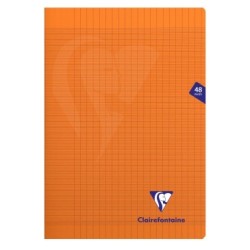 Cahier piqué Mimesys - Orange - 48 - 21 x 29,7 cm - Séyès (grands carreaux)