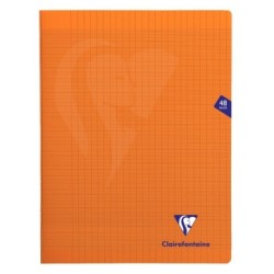 Cahier piqué Mimesys - Orange - 48 - 24 x 32 cm - Séyès (grands carreaux)