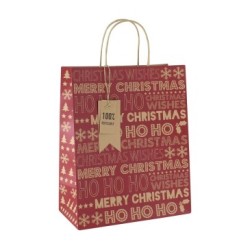 Sac cadeau large kraft 26,5x14x33cm - Rouge 2