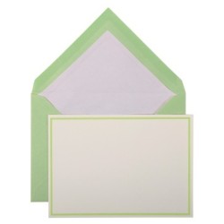 Set de correspondance fantaisie (cartes bordées) - Vert - Vert - 10,7 x 15,2 cm + 11,4 x 16,2 cm