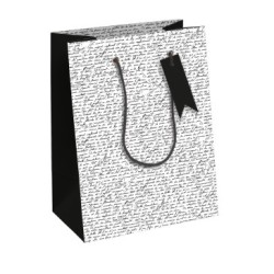 Sac cadeau moyen Excellia 21,5x10,2x25,3cm - Noir & blanc 2