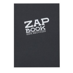 Carnet papier recyclé Zap Book 80g - Noir - 320 - Encollée - 10,5 x 14,8 cm