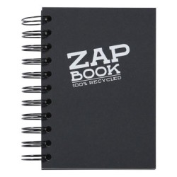 Carnet papier recyclé Zap Book 80g - Noir - 320 - Intégrale - 10,5 x 14,8 cm