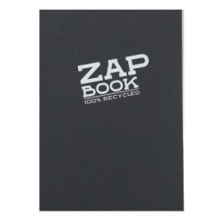 Carnet papier recyclé Zap Book 80g - Noir - 320 - Encollée - 14,8 x 21 cm