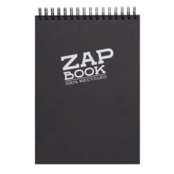 Carnet papier recyclé Zap Book 80g - Noir - 320 - Intégrale - 21 x 29,7 cm