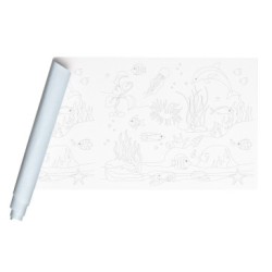 Rouleau de papier fresque pré-dessiné à peindre - Sous la mer - 10 m x 0,50 m