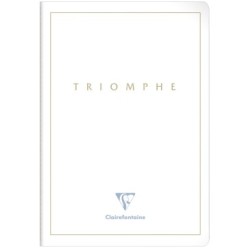 Cahier piqué Triomphe - Blanc - Blanc - Sérigraphie Or - O (uni)