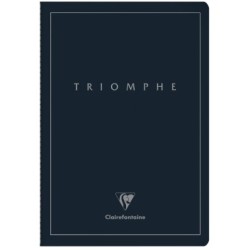 Cahier piqué Triomphe - Bleu - Ivoire - Marquage argent - O (uni)