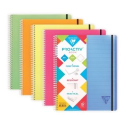 Proactiv'Book cahier reliure intégrale Linicolor - 160 - 22,5 x 29,7 cm - A4+ - Ligné + marge et cadre en-tête