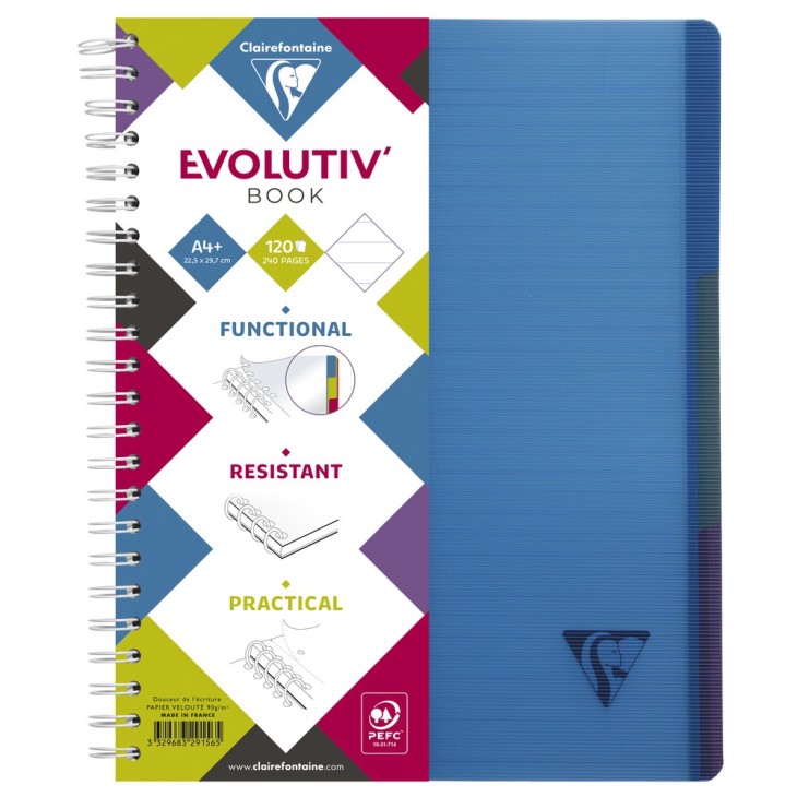 Evolutiv'Book cahier reliure intégrale Linicolor