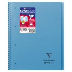 Cahier reliure intégrale enveloppante Koverbook - Bleu - 160 - 22,5 x 29,7 cm - A4+ - Ligné + marge