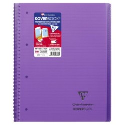 Cahier reliure intégrale enveloppante Koverbook - Violet - 160 - 22,5 x 29,7 cm - A4+ - Ligné + marge