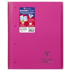 Cahier reliure intégrale enveloppante Koverbook - Rose - 160 - 22,5 x 29,7 cm - A4+ - Ligné + marge