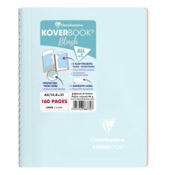 Carnet reliure intégrale enveloppante Koverbook Blush - Bleu givré/Corail - Ligné