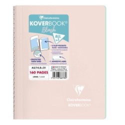 Carnet reliure intégrale enveloppante Koverbook Blush - Rose poudré/Menthe à l'eau - Ligné