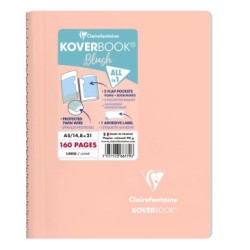 Carnet reliure intégrale enveloppante Koverbook Blush - Corail/Bleu givré - Ligné