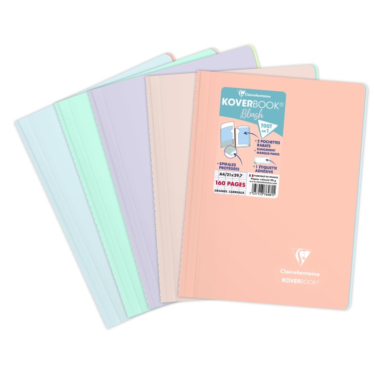 Cahier reliure intégrale enveloppante Koverbook Blush