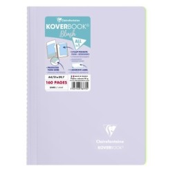 Cahier reliure intégrale enveloppante Koverbook Blush - Lilas/Vert tilleul - Ligné