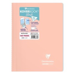 Cahier reliure intégrale enveloppante Koverbook Blush - Corail/Bleu givré - Ligné