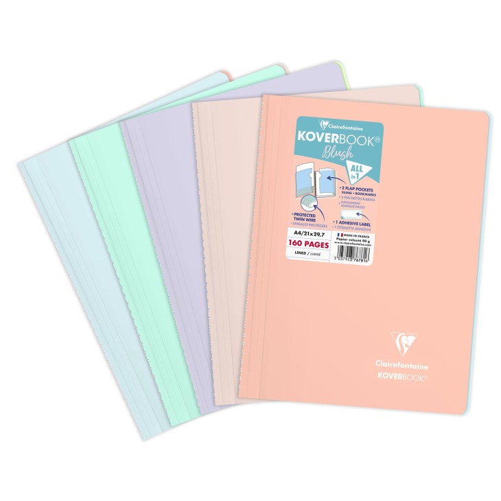 Cahier reliure intégrale enveloppante Koverbook Blush