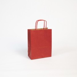 25 Sac cadeau kraft 16x8x21cm - Rouge