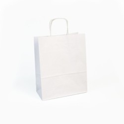 25 Sac cadeau kraft 22x10x27cm - Blanc