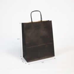 25 Sac cadeau kraft 22x10x27cm - Noir